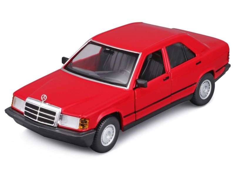 BBurago Mercedes Benz 190E 1987 Rot 1:24 Sammlermodell im Massstab 1:24