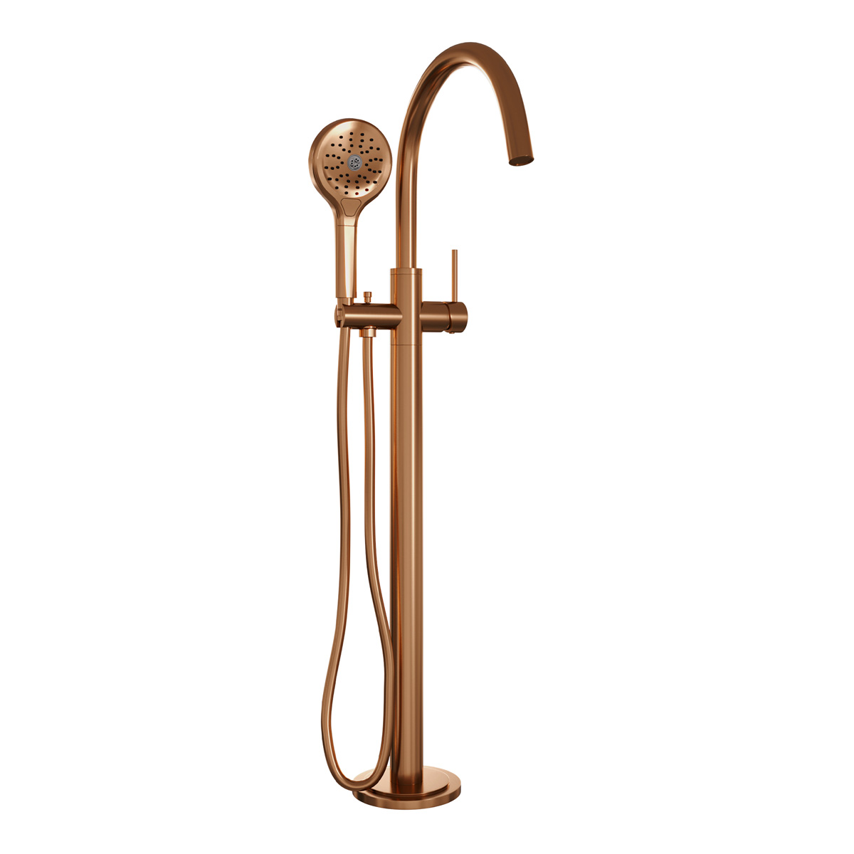 Brauer Copper Edition vrijstaande badmengkraan met 3 standen handdouche koper geborsteld PVD
