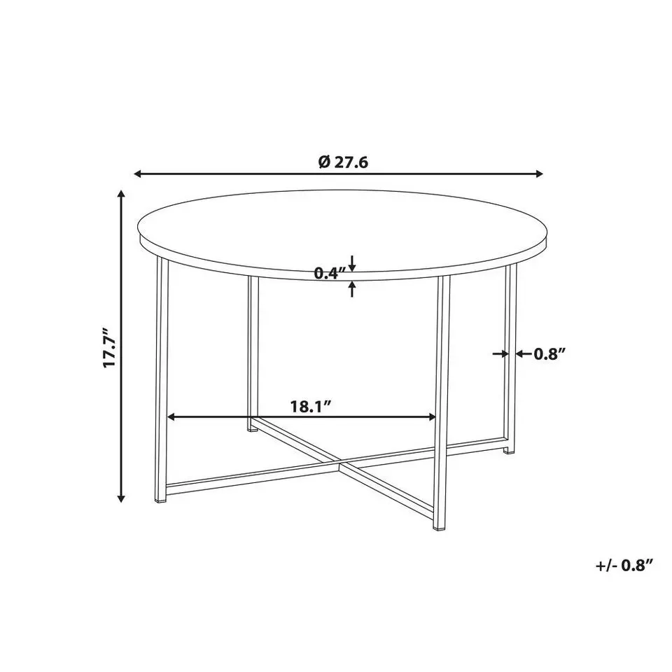 QUINCY - Salontafel - Wit/Zilver - Veiligheidsglas