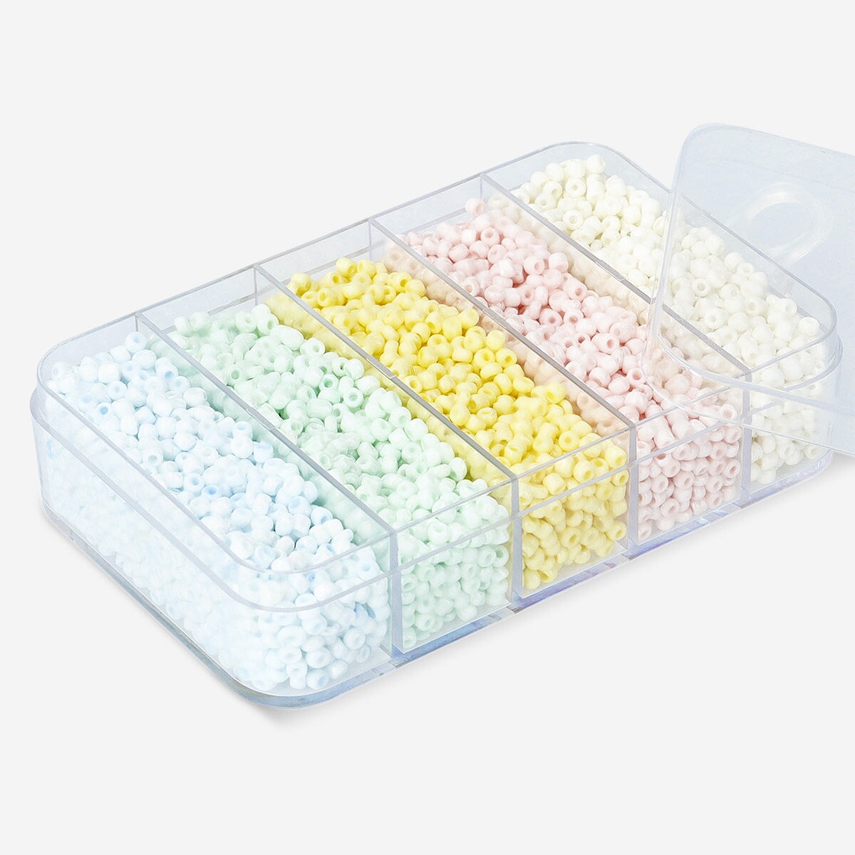 Pastelfarvede glasperler
