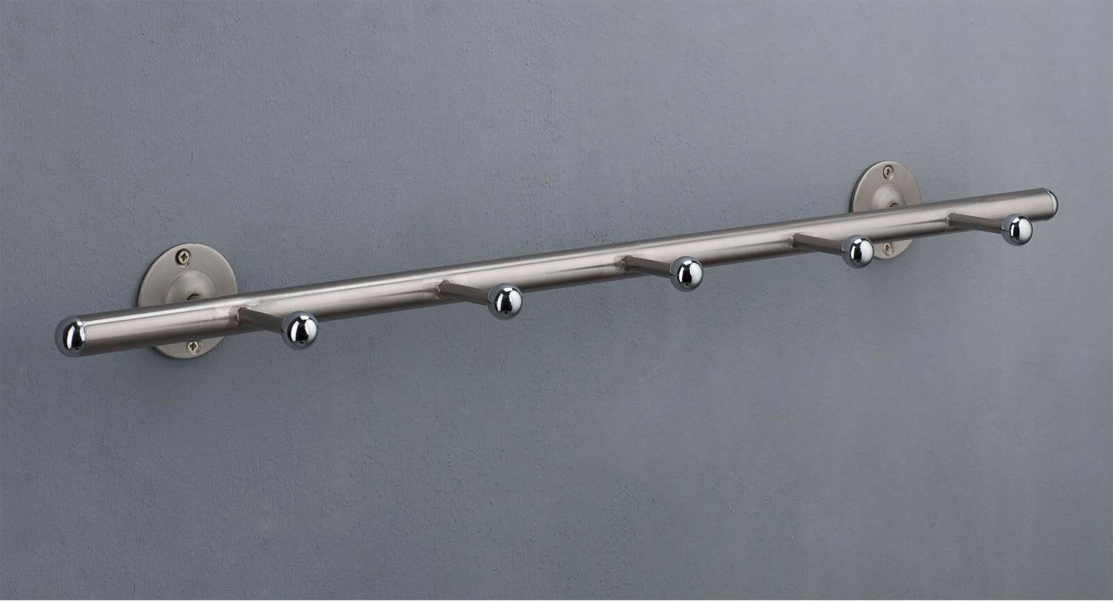 Wandgarderobe SELMA Metall edelstahlfarbig ca. 72 x 6 x 16 cm