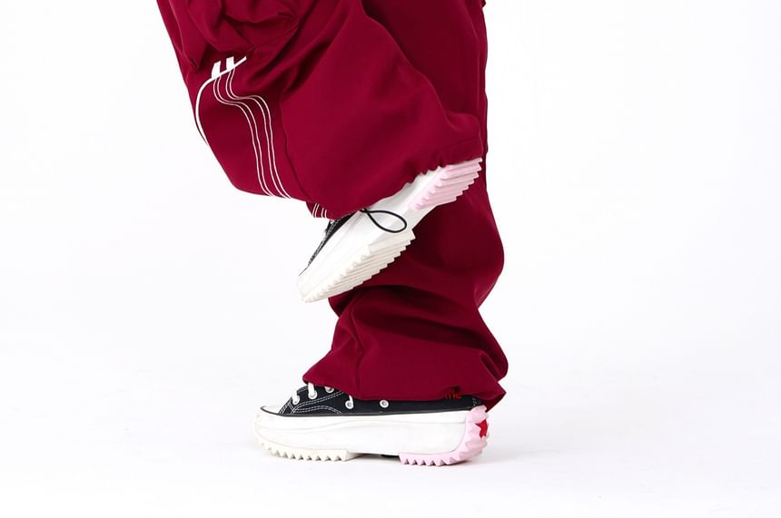 Rosesand - Lage taille, gestreepte, losse, wijde joggingbroek met zakken