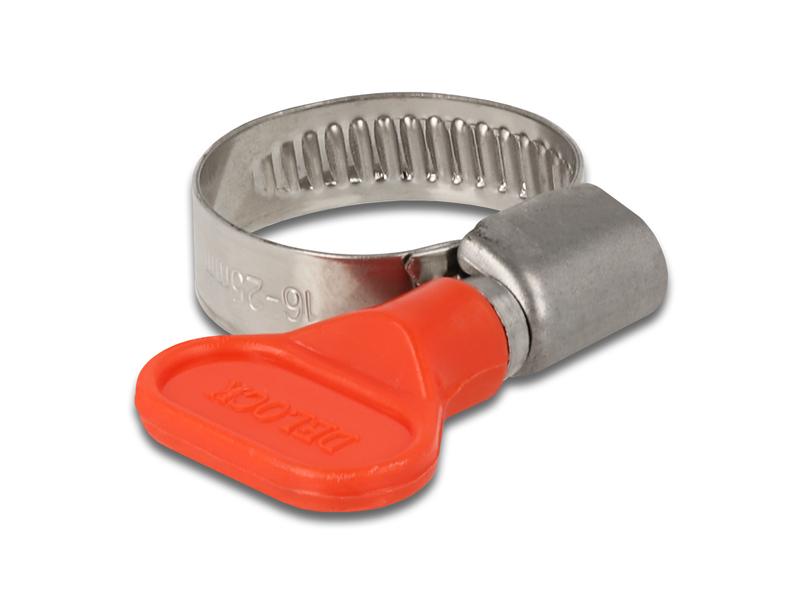 Delock Schlauchschellen-Set 16-25 mm, Rot 10 Stück Delock Schlauchschelle mit Flügelmutter 16 - 25 mm 10 Stück rot