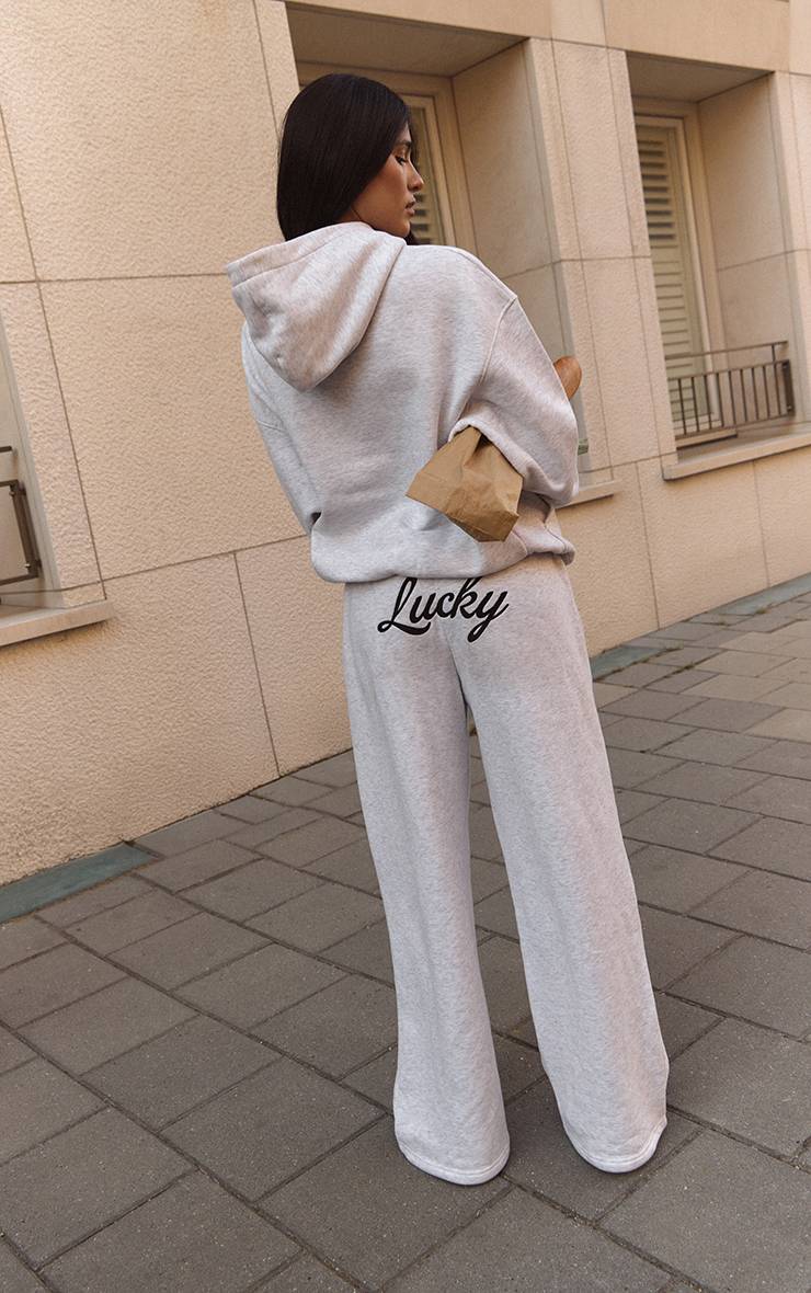 Gris Cendré Sweat À Casynthétiqueche Brodé Lucky
