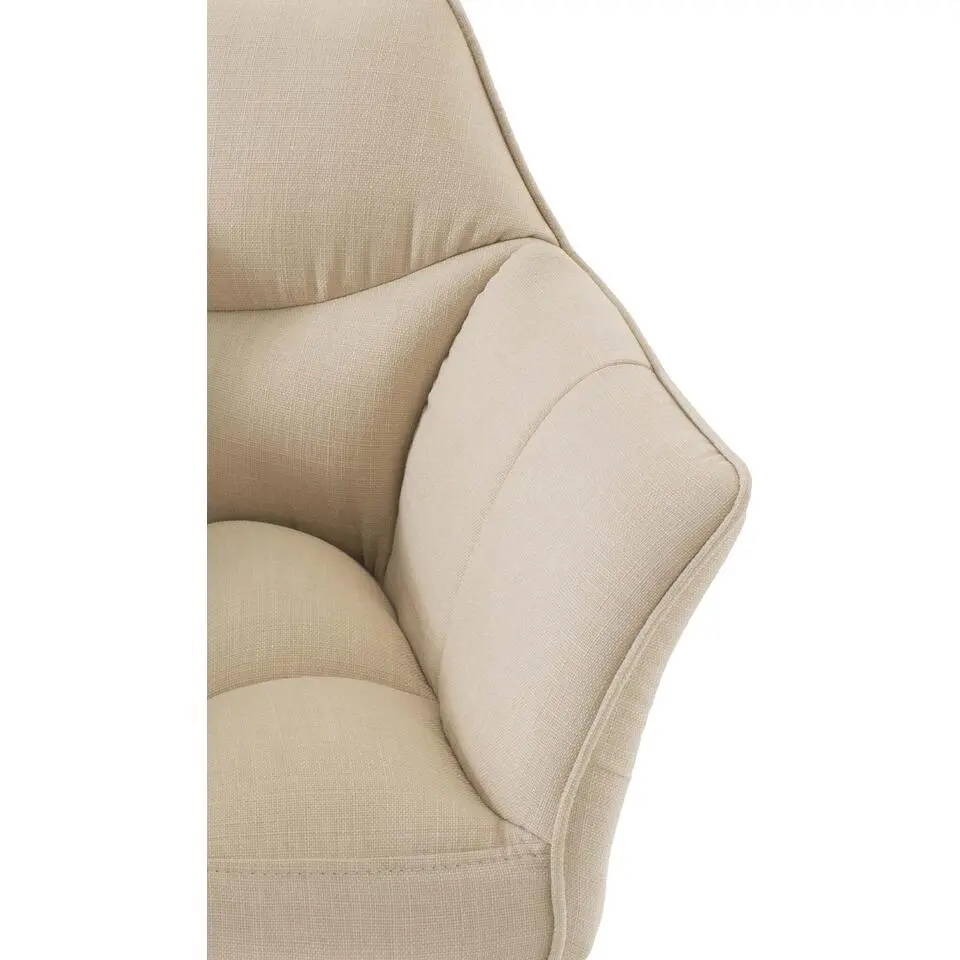 CLP Lounger Damaso zwart Frame - Stof - creme