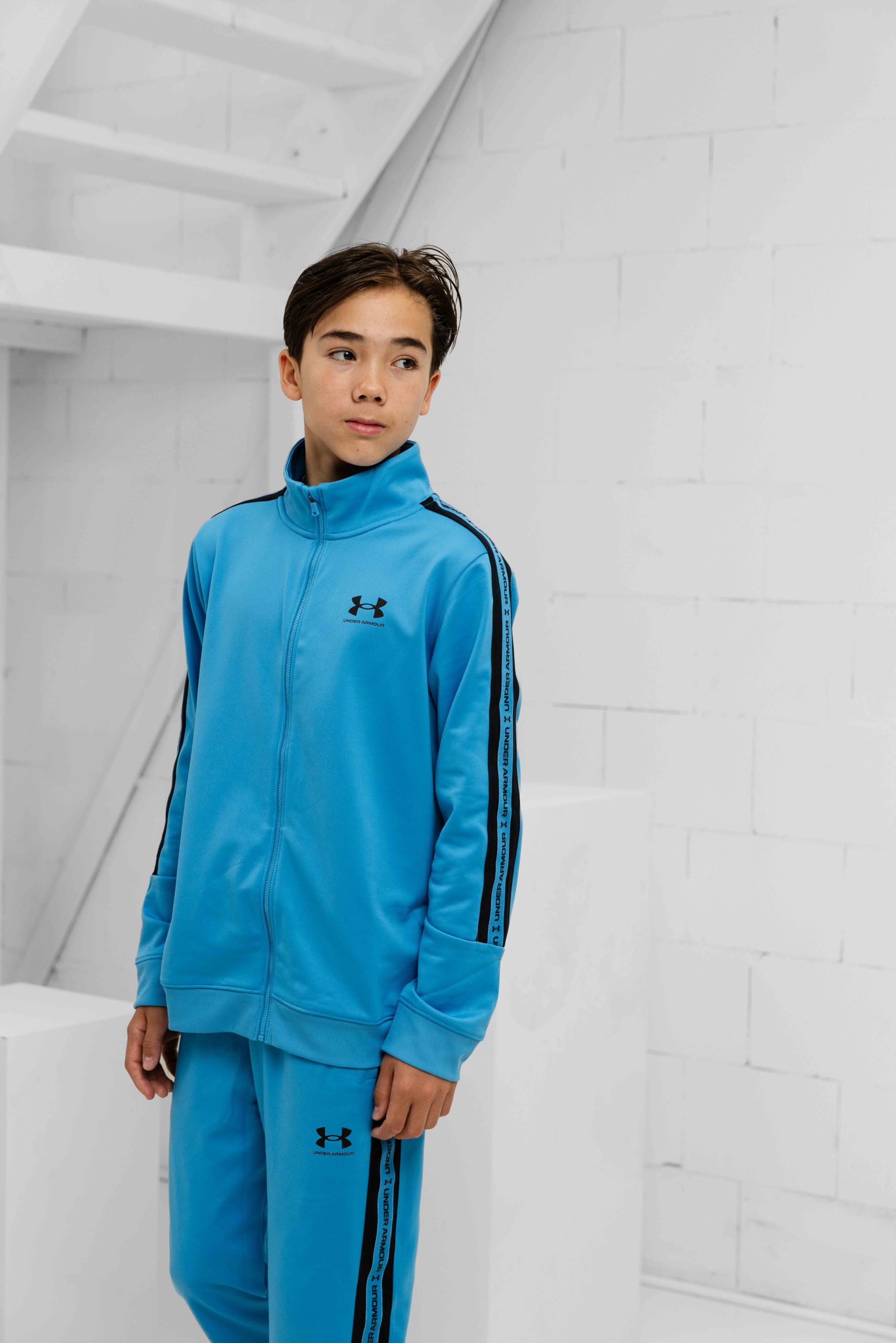 Under Armour Icon Knit Trainingspak Kids Blauw