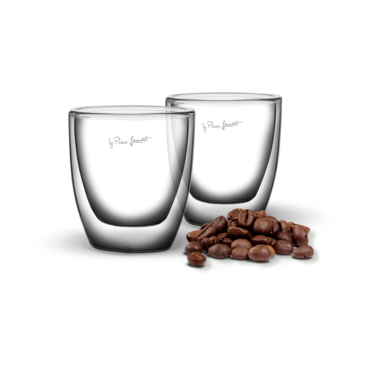 LAMART Latteglass 2-pakning, 80 ml, dobbeltveggs borosilikatglass