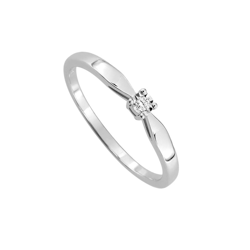 Bague Femme - Or 9 Carats - Diamant 0,02 Carats
