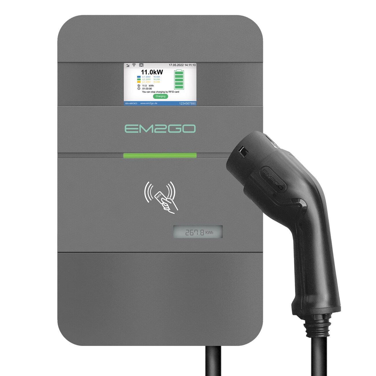 EM2GO AC Wallbox Pro Power 11kW mit Energiezähler (MID)