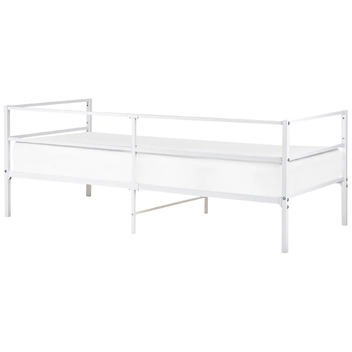 Beliani Lit BATTUT 90x200 cm - Métal Blanc