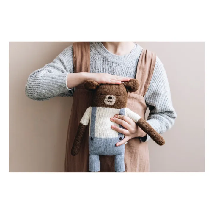 Main Sauvage Doudou grand ours | Bleu