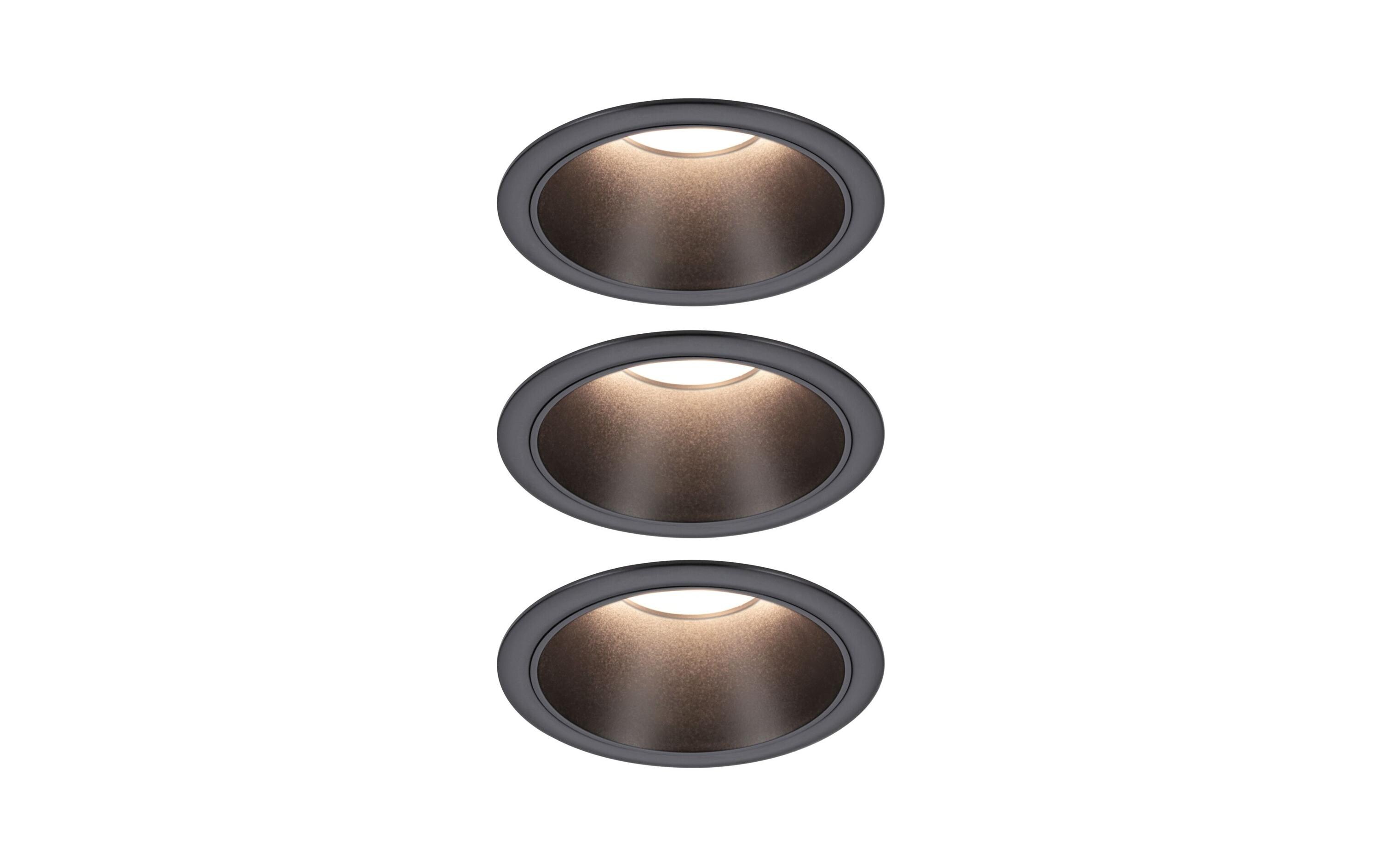 Einbauleuchte LED Cole Coin 3er-Set SchwarzDimmbare Einbauleuchte