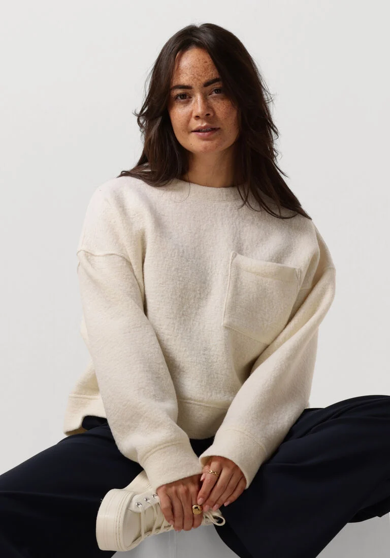 VANILIA witte vanilia trui curl wool sweat
