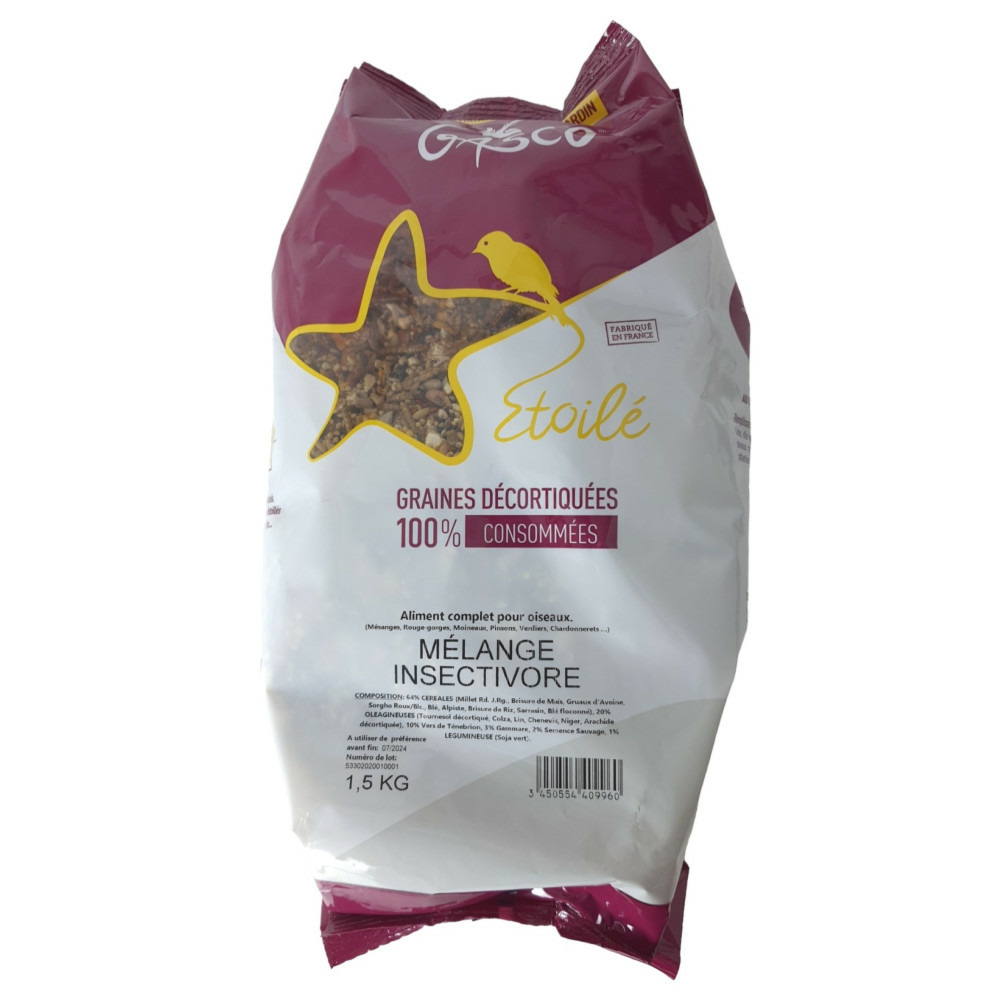 Graine mélange insectivore 1.5 kg pour oiseaux