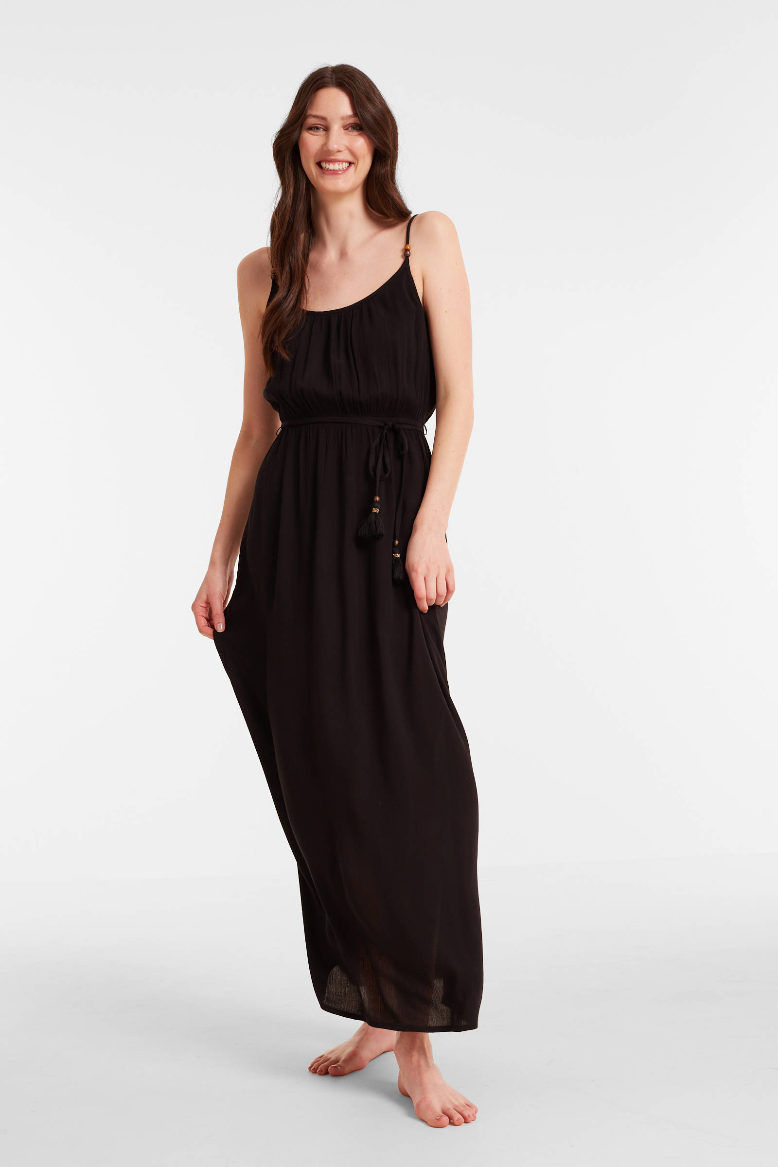 BEACHWAVE crinkle strandjurk zwart