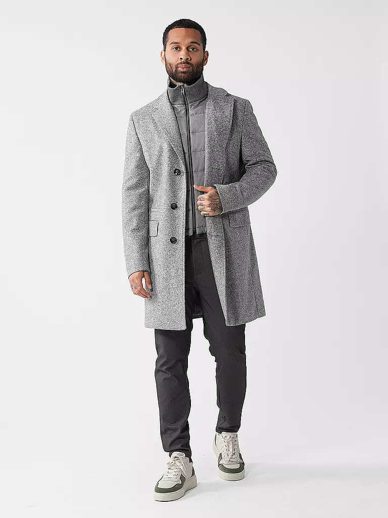 BOSS Mantel Slim Fit HYDE-BIB hellgrau