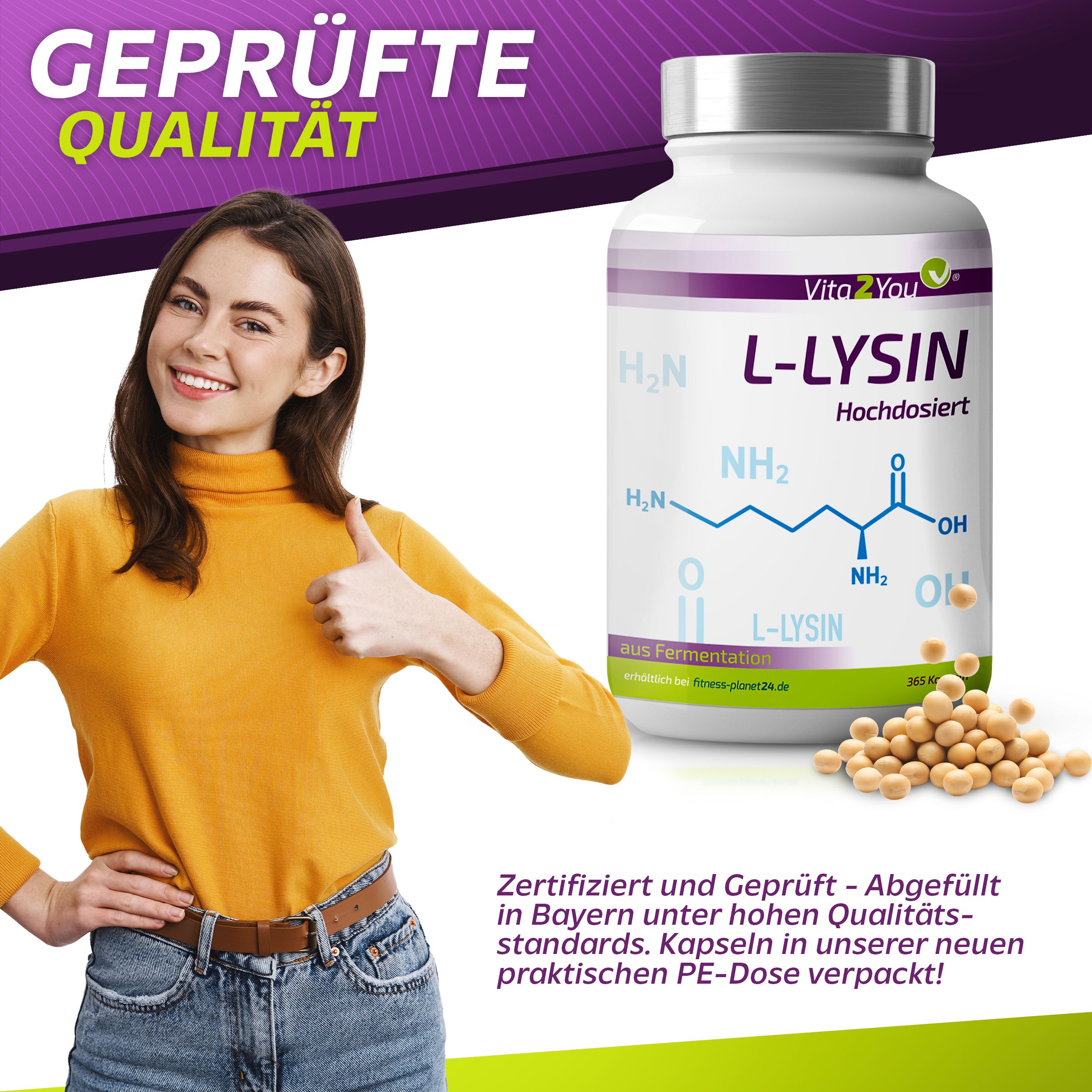 Vita2You L-Lysin 1200mg Kapseln