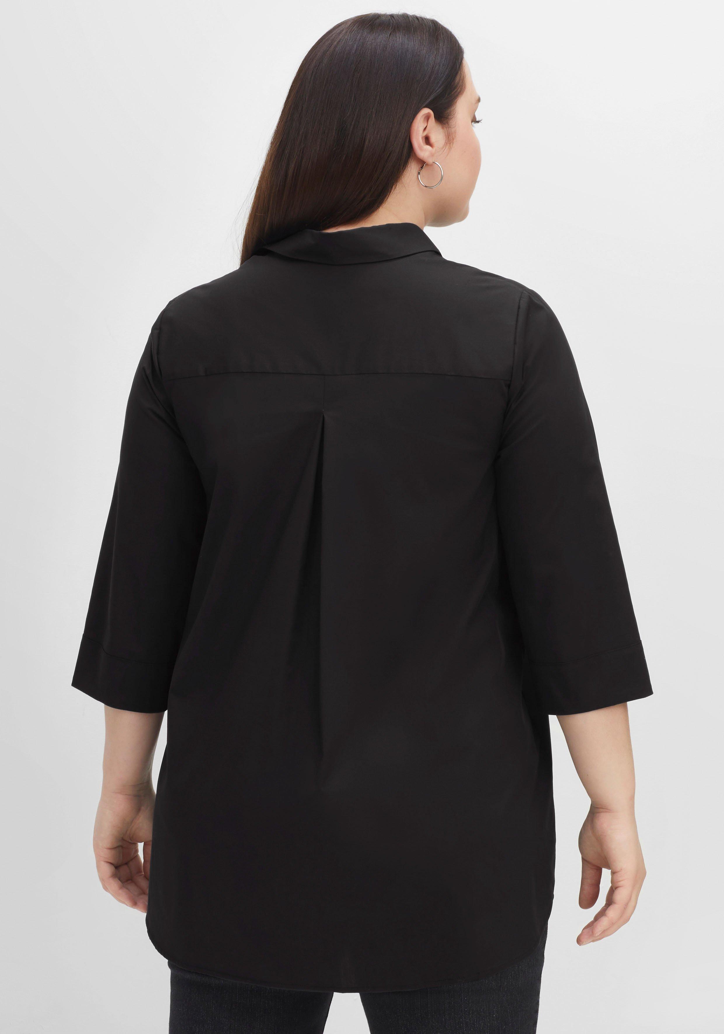 Longbluse mit 3/4-Arm und längerer Rückenpartie
