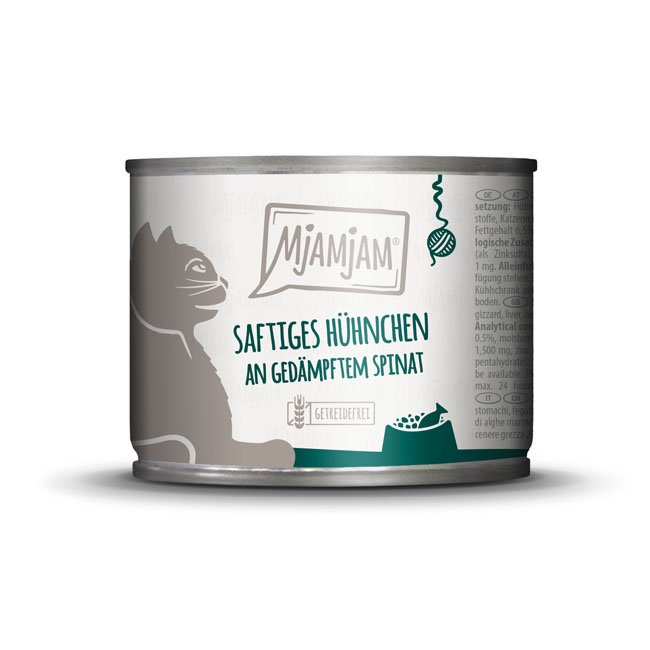 MjAMjAM – saftiges Hühnchen an gedämpftem Spinat
