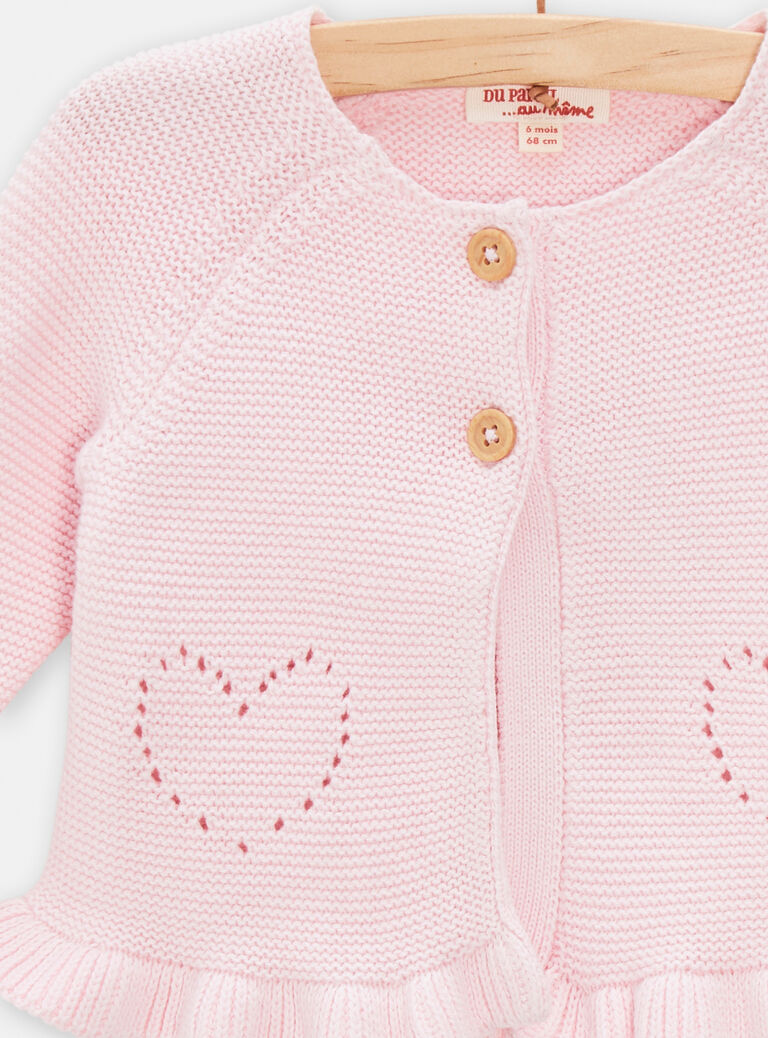 Cardigan rose en tricot pour bébé fille