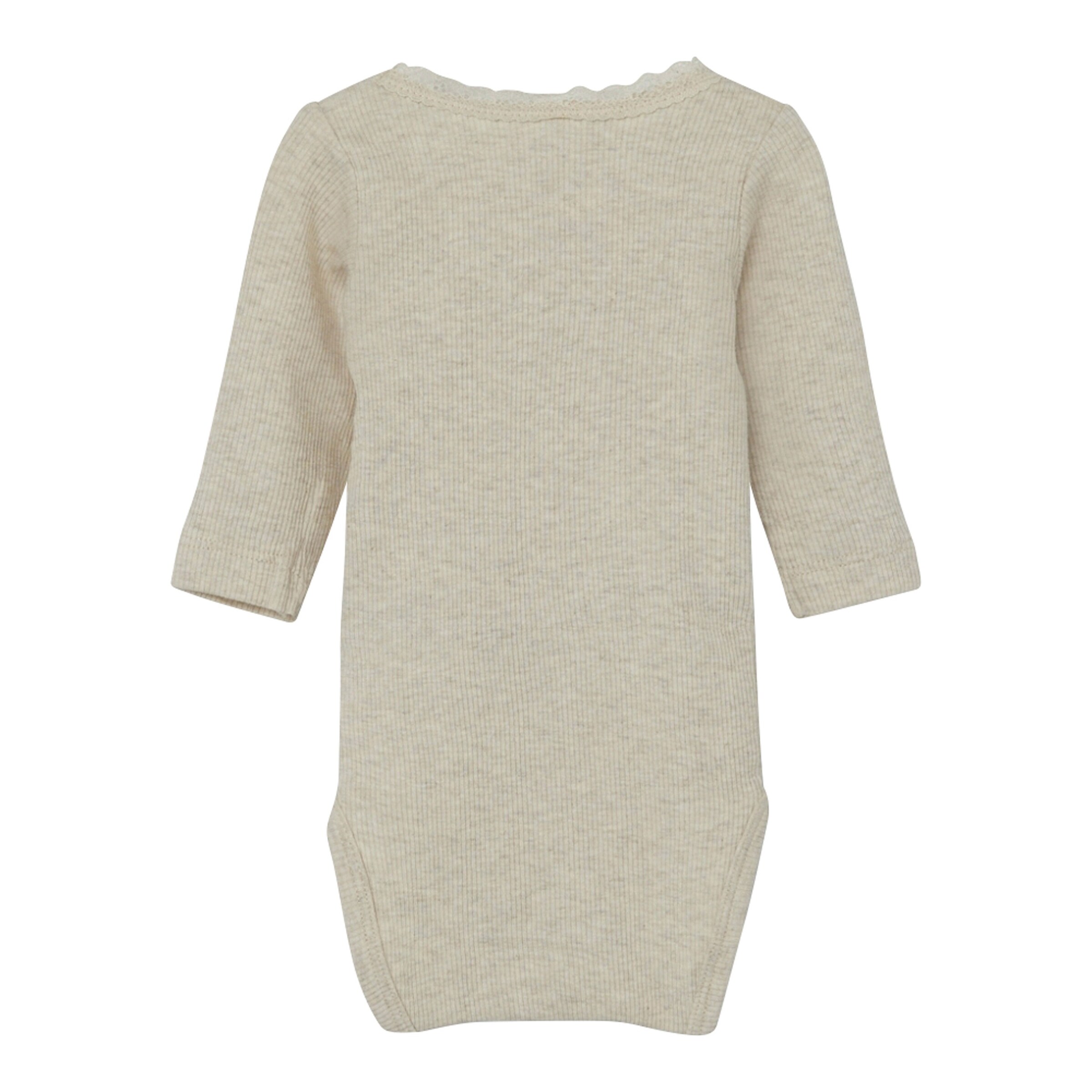 NAME IT Body langarm Rippqualität Spitze beige