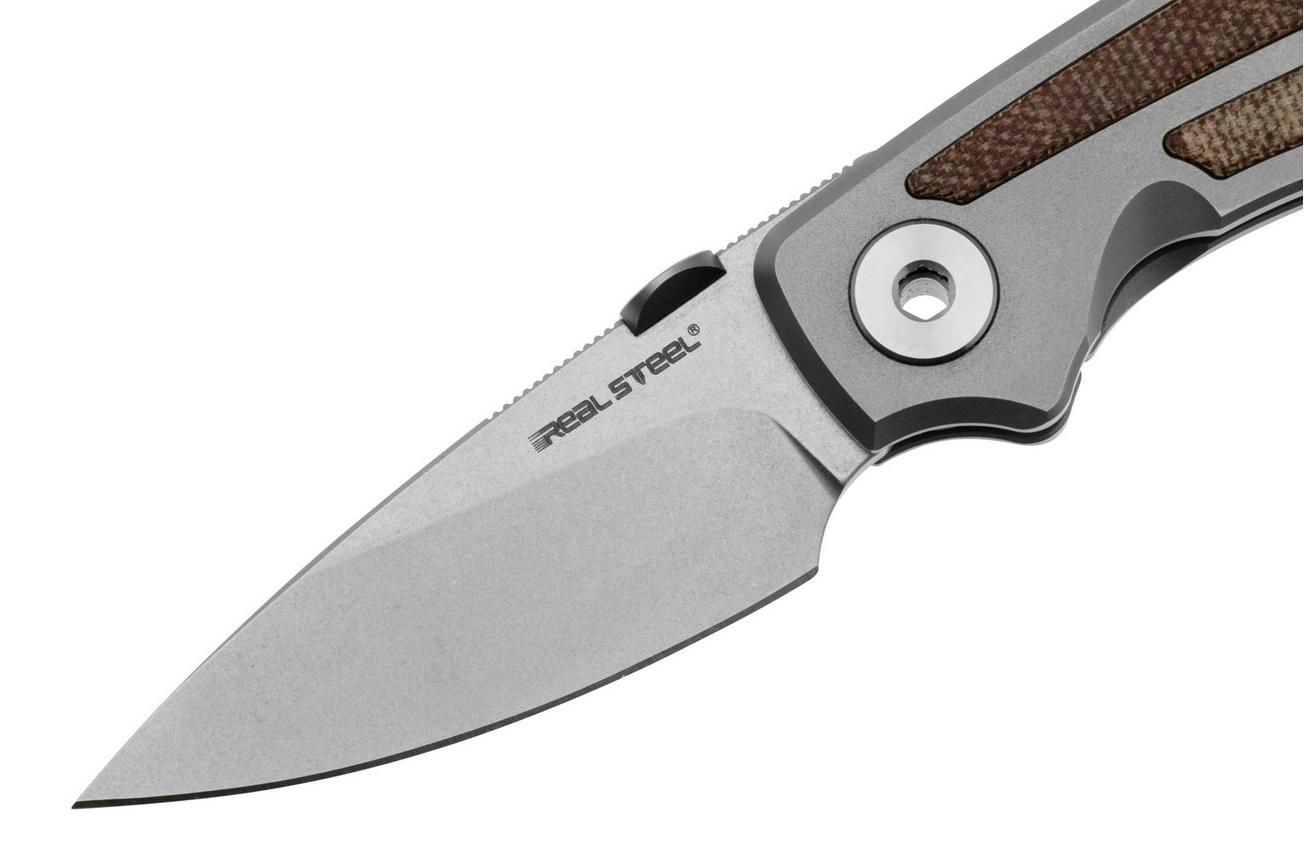 Real Steel Delta 2600, 7101N, Stonewashed S35VN, Titanium Natural Micarta Inlay, zakmes