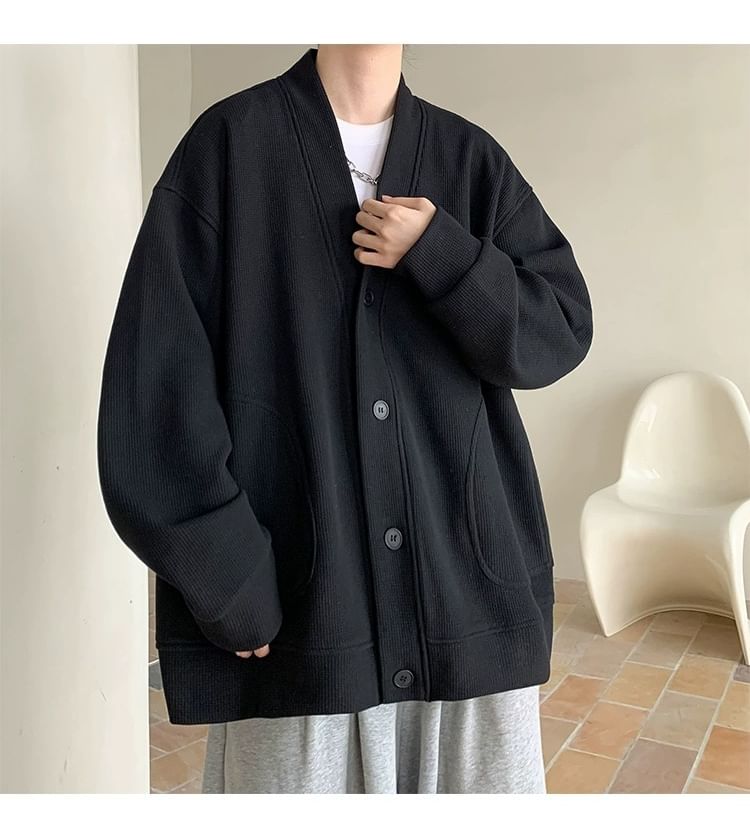 Capbrew - V-hals, losse schouders, effen oversized vest