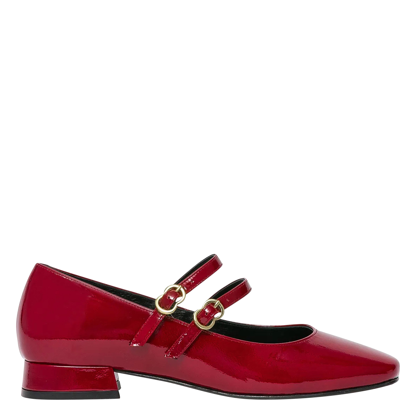 BONNIE - Babies à talons en cuir vernis | Rouge