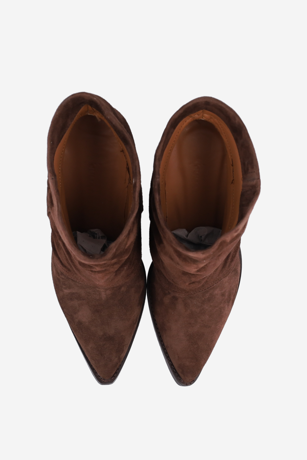 Fold-over suede ankle boots