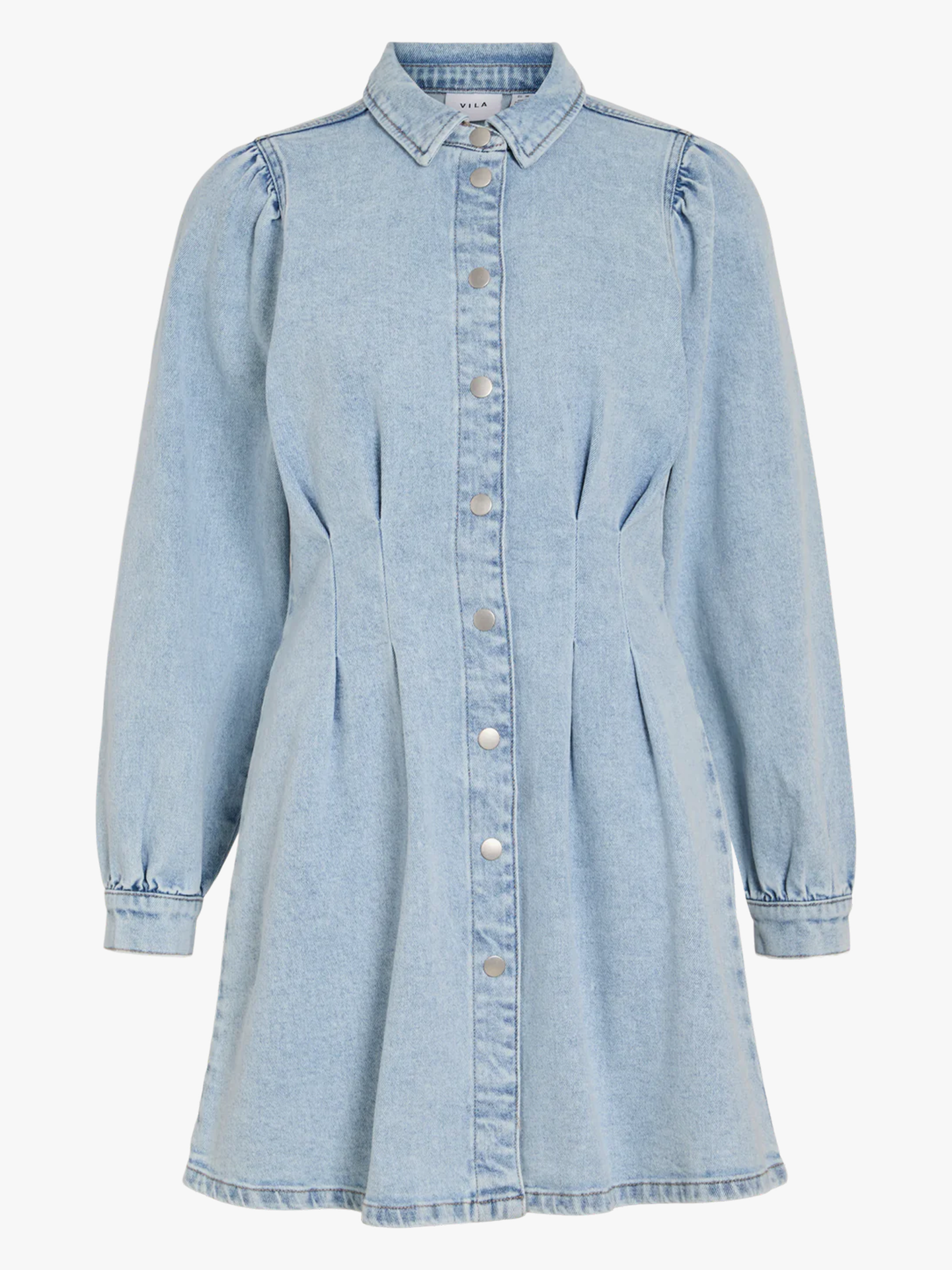 Sol Long Sleeve Pleat Denim Dress