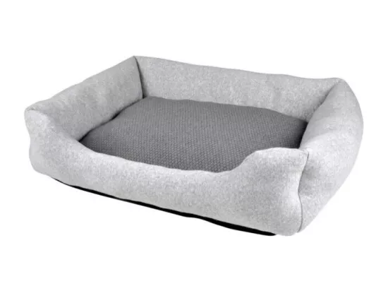 Panier rectangle pour animaux - Gris - L 60 x l 48 x H 14 cm