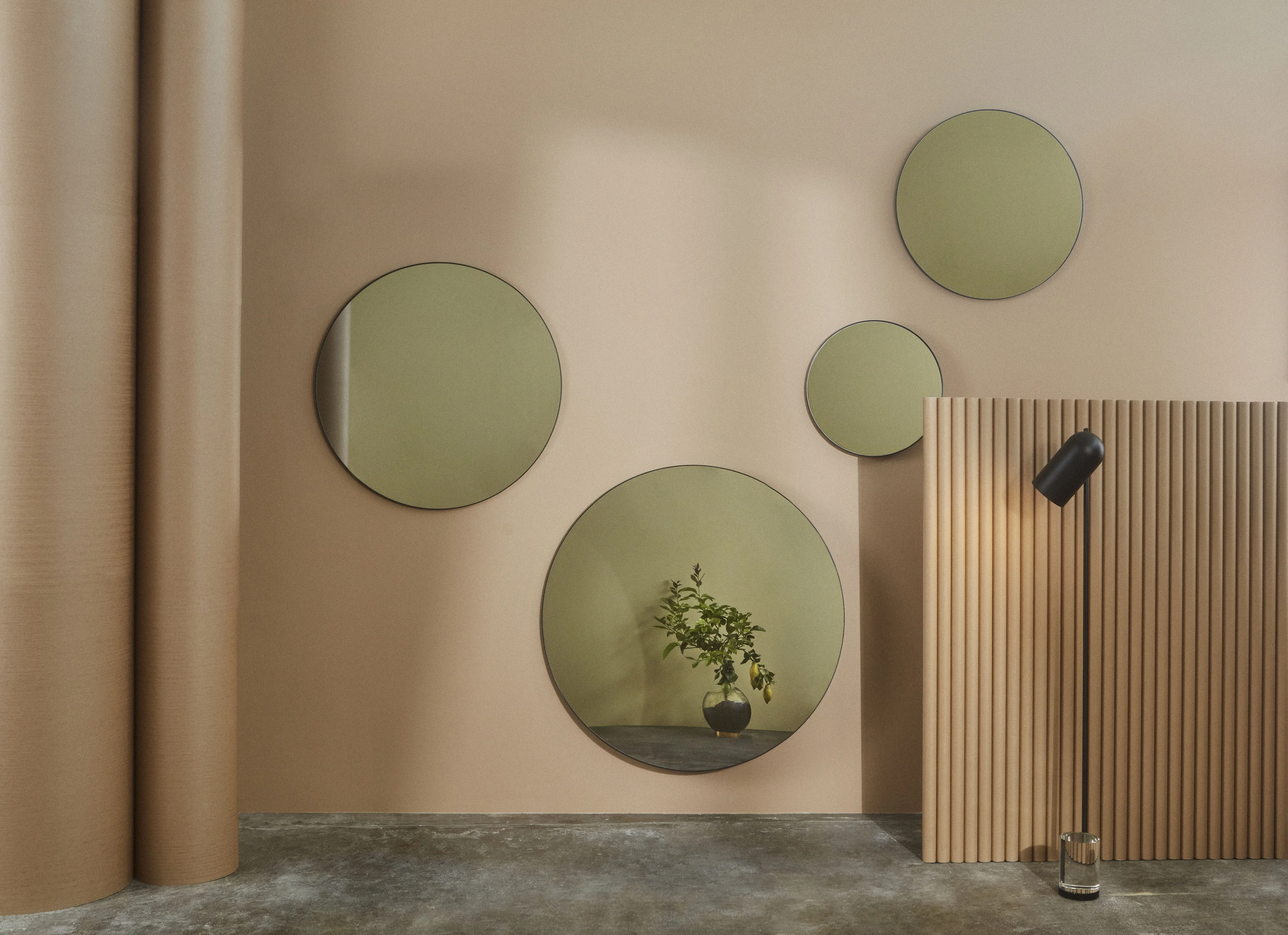 CIRCUM XS - Miroir mural bois | Beige