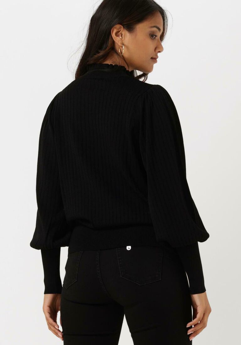 SUMMUM zwarte summum trui balloon sleeve sweater viscose polyamide knit