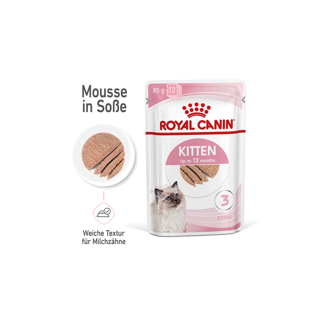 ROYAL CANIN Kitten Mousse in Soße 12x85 g