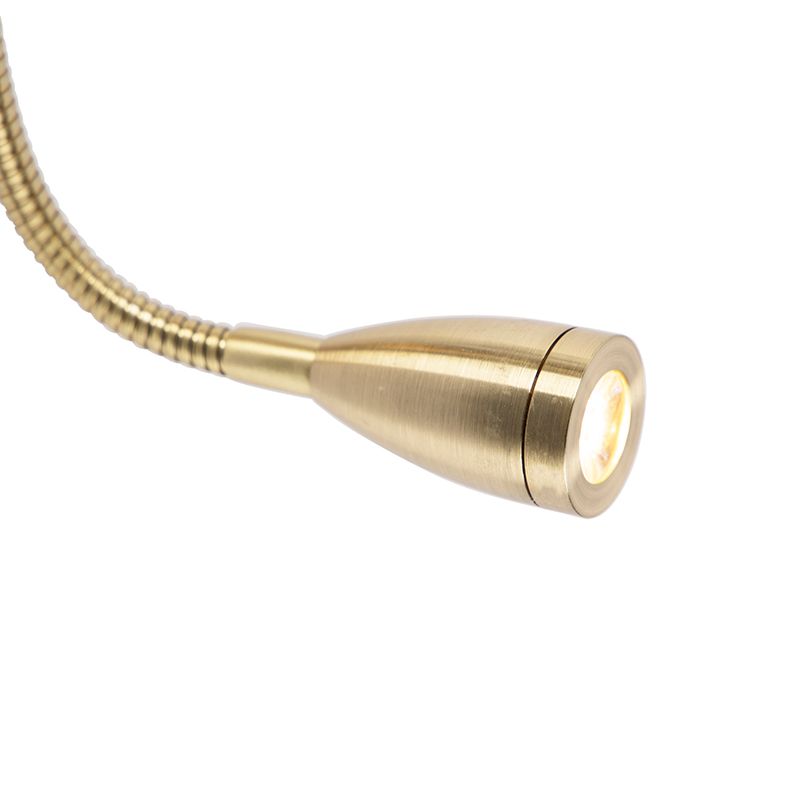 Art Deco wandlamp goud met katoenen zwarte kap - Stacca