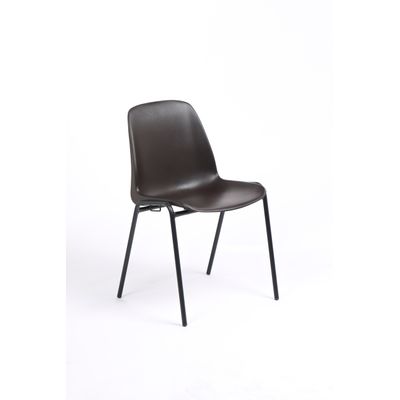 Chaise CHARLOTTE - pieds noirs avec accroches - coque M1 (non feu) - noir