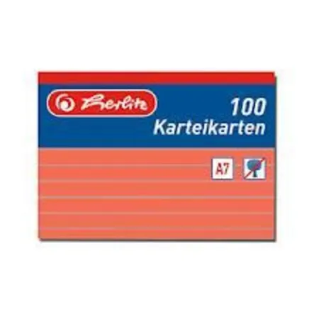 Herlitz Kateikarten A7 100 Stück orange liniert
