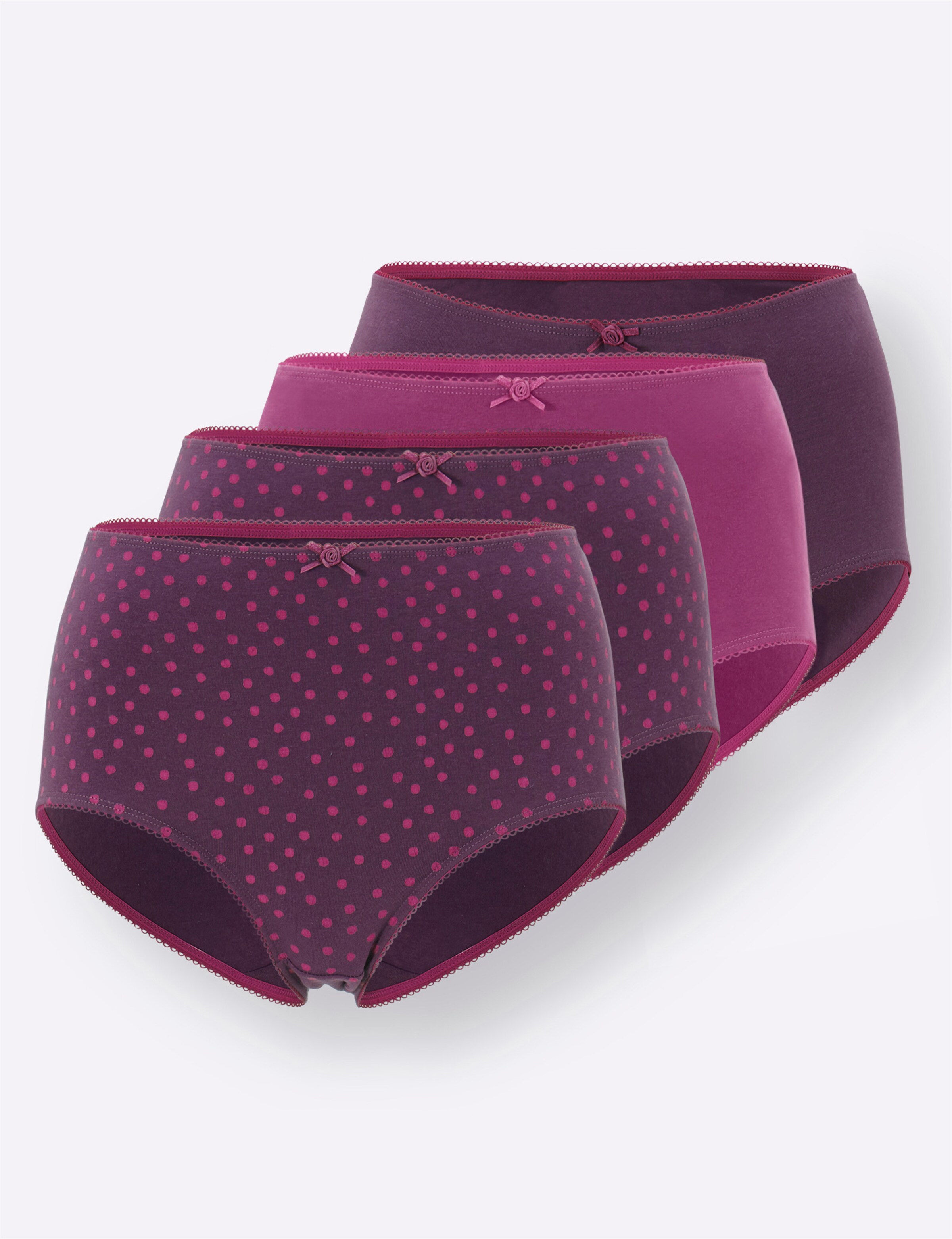 wäschepur Taillenslip in 2x bedruckt + traube + magenta