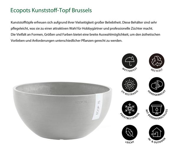 Ecopots Kunststoff-Topf Brussels, rund