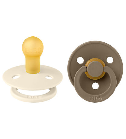 BIBS Colour Schnuller - 2er-Pack - Gr. 1 - Rund - Ivory/Dark Oak