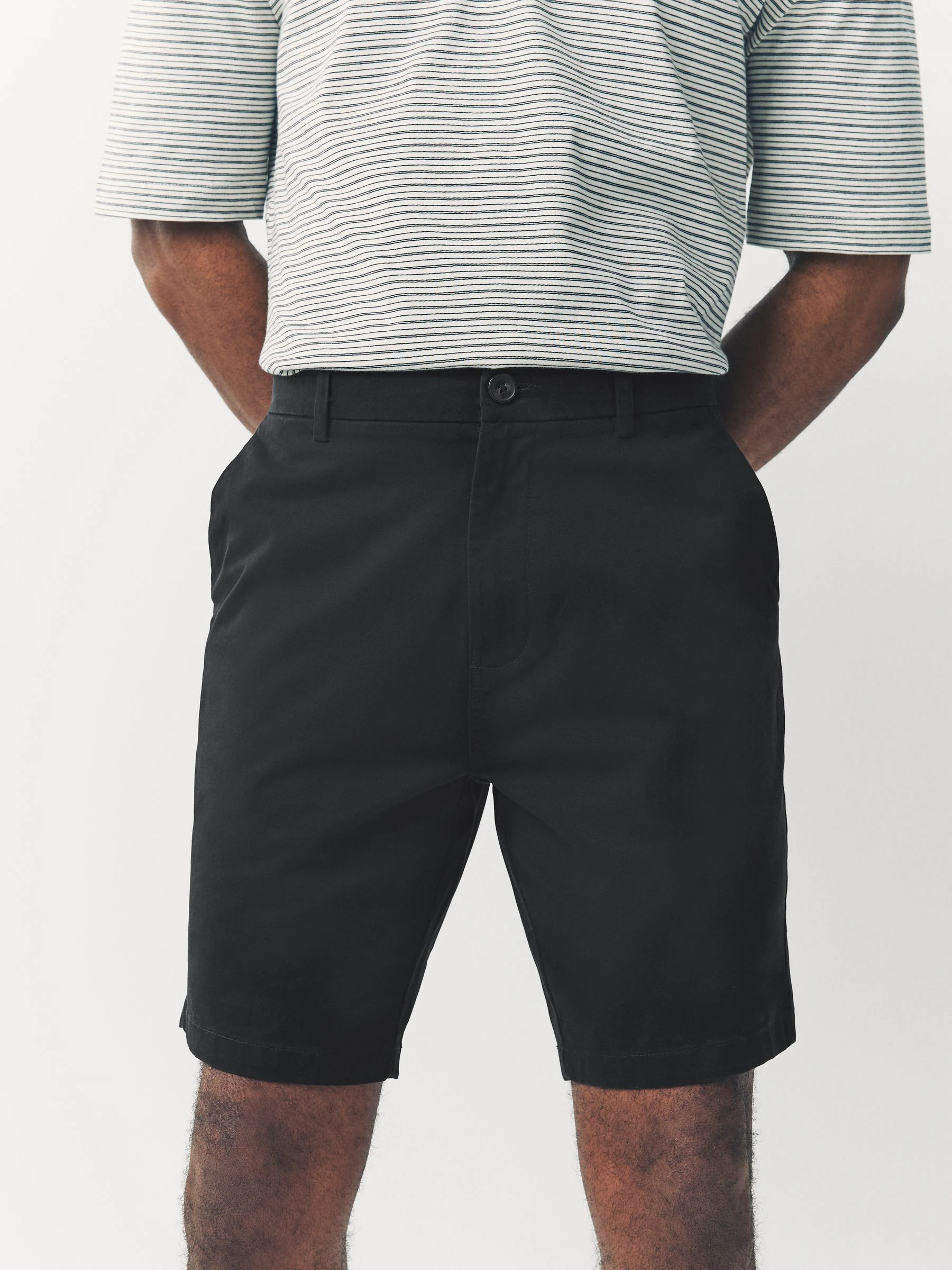 Zwart/vintage Blauw/Wit/Mushroom white - Straight fit - Set van 4 chinoshorts met stretch