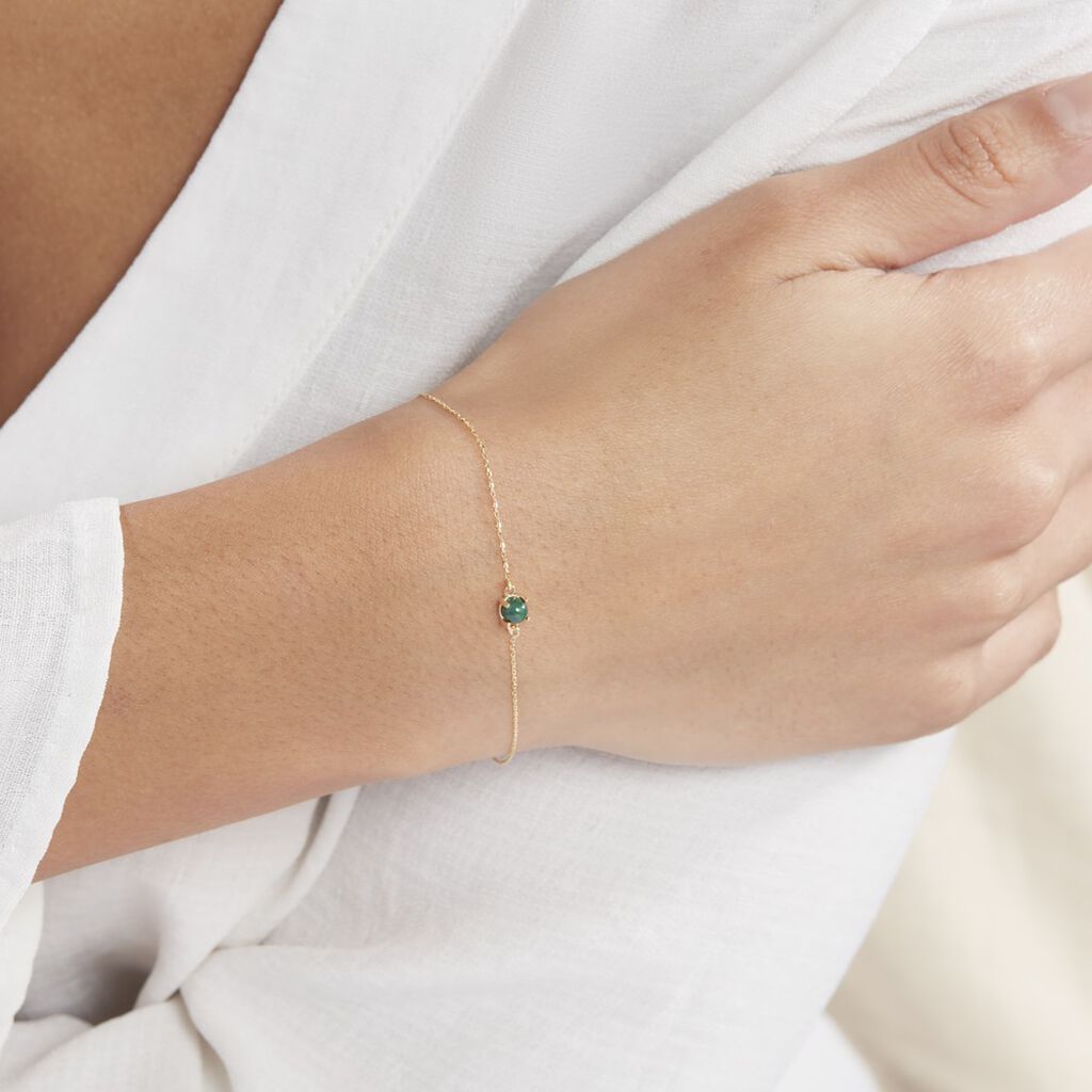 Bracelet Campsis Or Jaune Malachite