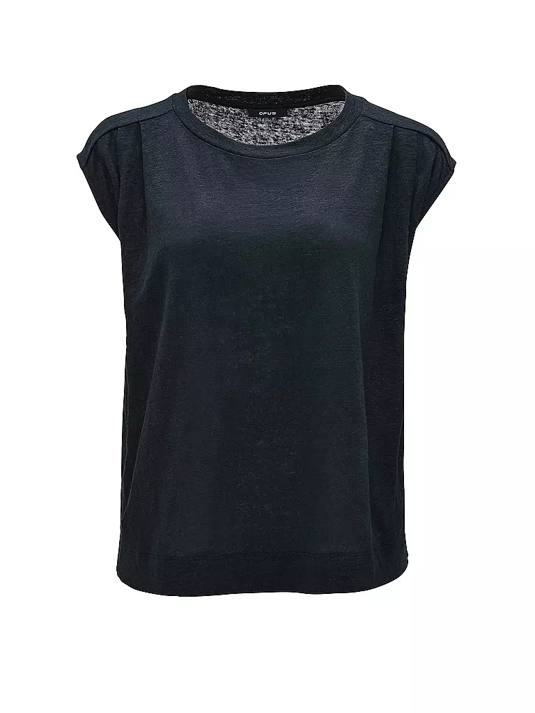OPUS Leinen T-Shirt SASKINO petrol