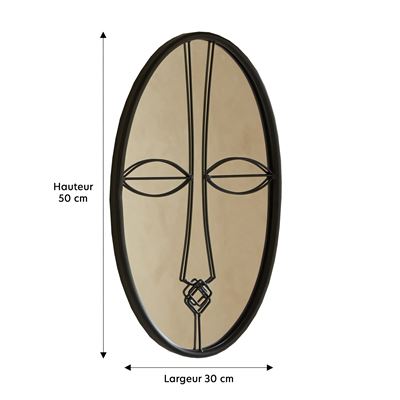 Miroir ovale décor ethnique