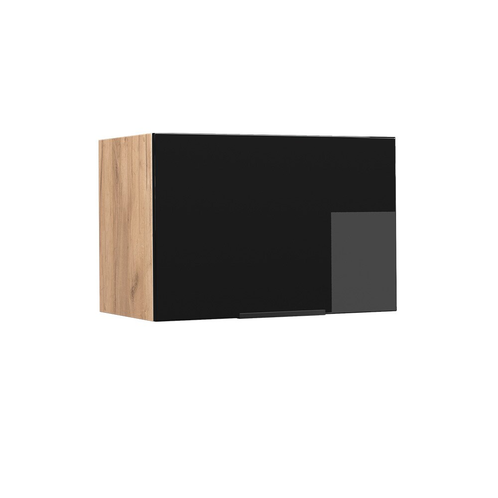 Vicco Hängeschrank Küchenschrank Küchenmöbel Fame-Line Eiche Schwarz 60 cm flach modern Hochglanz