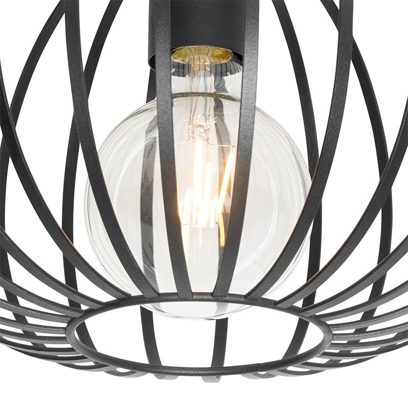 Smart plafondlamp zwart 30 cm incl. Wifi G95 - Johanna