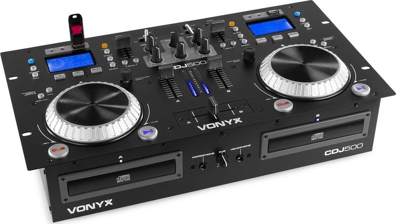 Vonyx - CDJ500 - Dubbele CD/MP3/USB Mixer - Kleur Zwart - Met Bluetooth