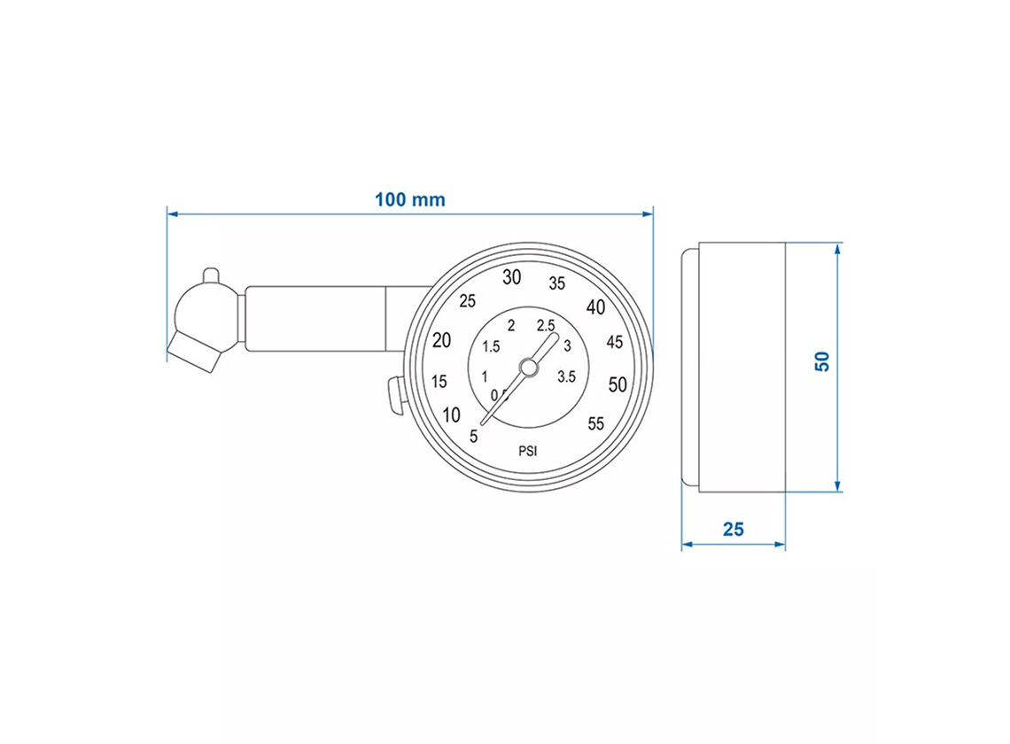 ProPlus bandenspanningsmeter Analoog 3,8 bar
