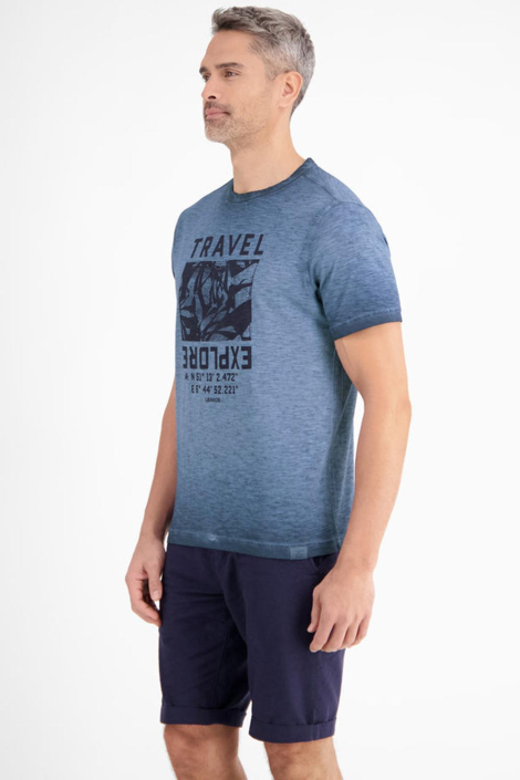 Lerros blauwe heren t-shirt