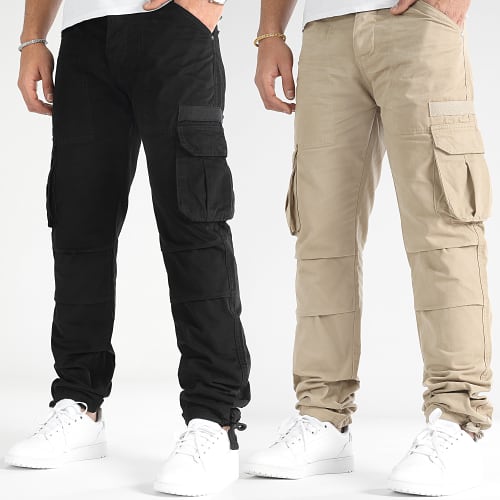 Lot De 2 Pantalons Cargo 2741 2737 Noir Beige